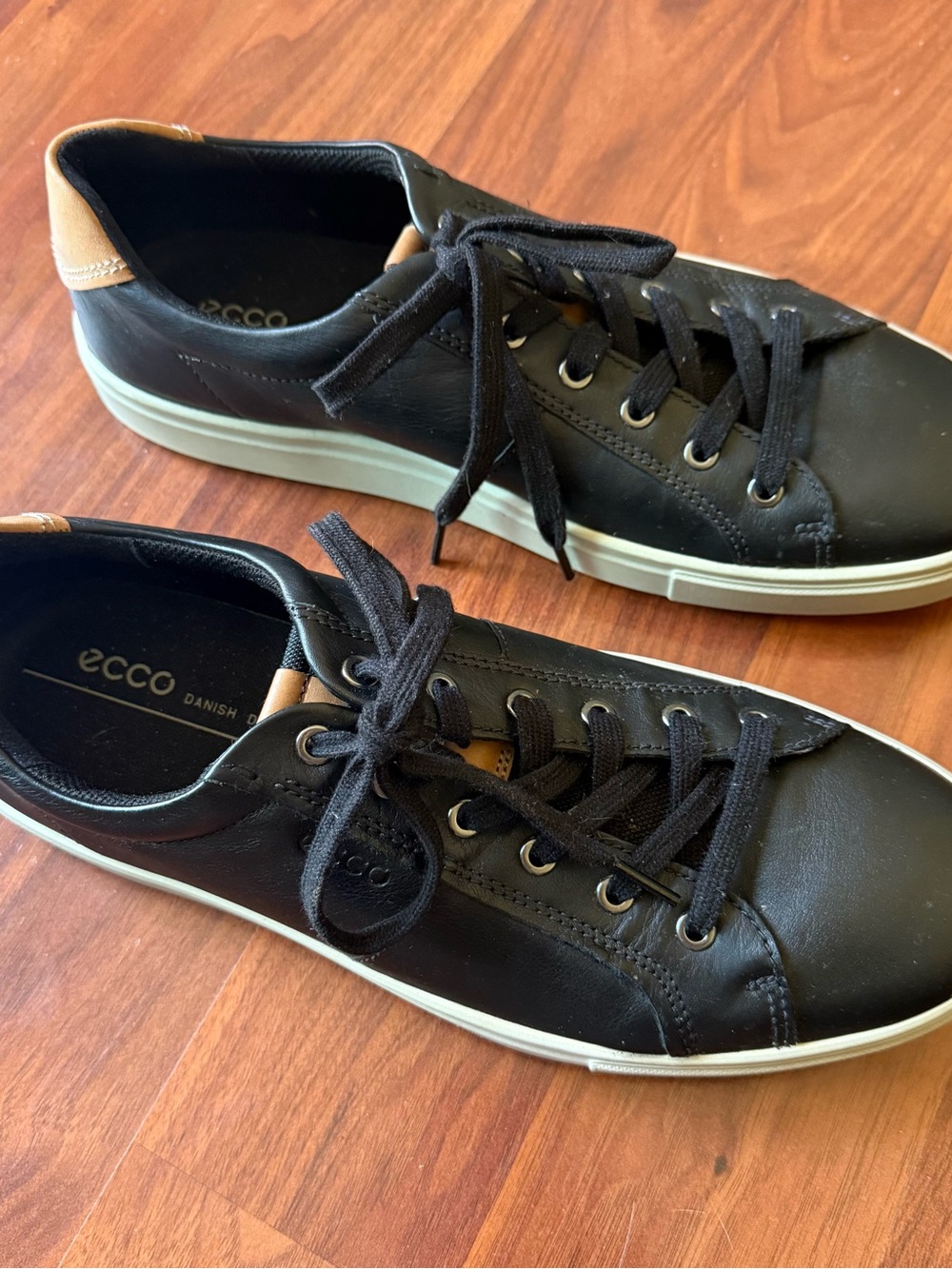Mens Ecco Kyle classic black leather shoes US 11 EU 44 Danish design sneakers